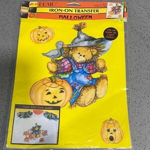1994 Lucy Rich scarecrow BeHalloween Iron-On Transfer for Kids - Yellow and Blue
